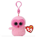 Ty Keychain Clip - Twiggy Pink Owl Image 1