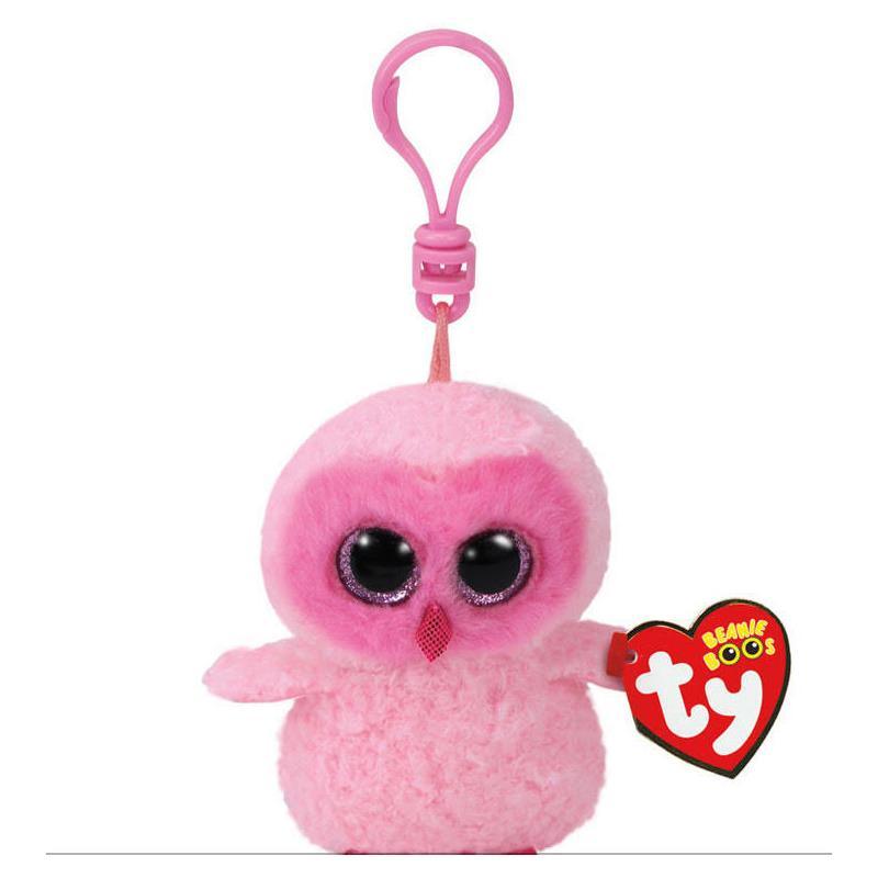 Ty Keychain Clip - Twiggy Pink Owl Image 1
