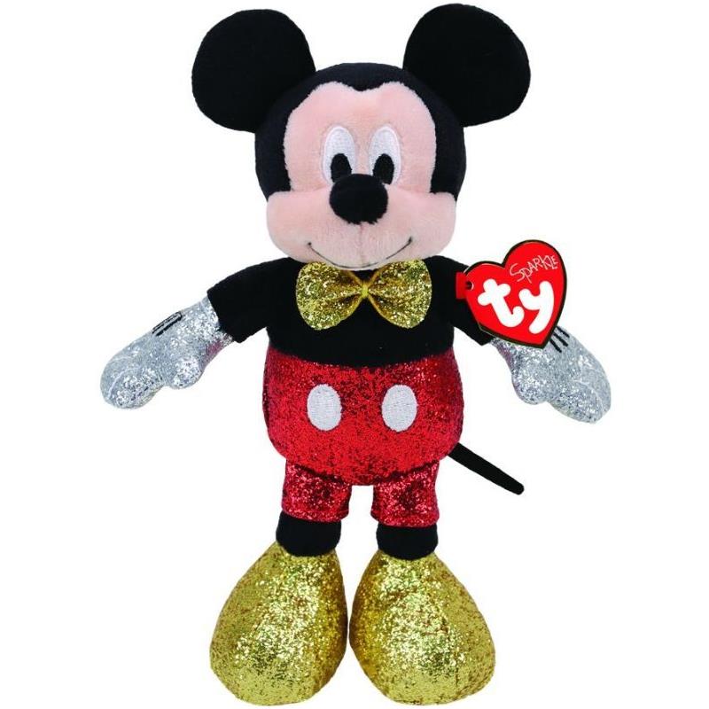 Ty - Disney Super Sparkle Red, Medium, Mickey Mouse Plush Image 1