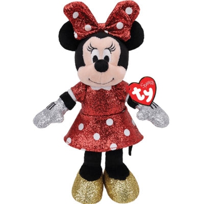 Ty - Disney Super Sparkle Red Med, Minnie Mouse Plush Image 1