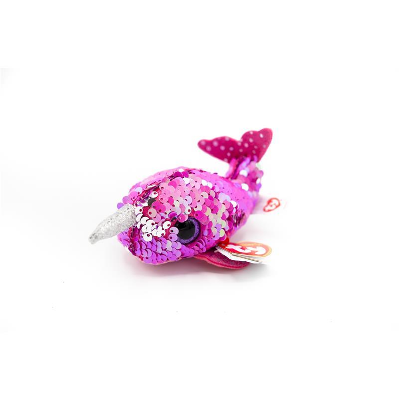 Ty Teeny Tys - Nelly the Pink Narwhal, Sequin | Narwhal Stuffed Animals Image 2