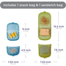 Ubbi 2Pk Platemate Reusable Silicone Storage Bag, Olive & Juniper Image 5