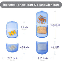 Ubbi 2Pk Platemate Reusable Silicone Storage Bag, Polaris Blue Image 2