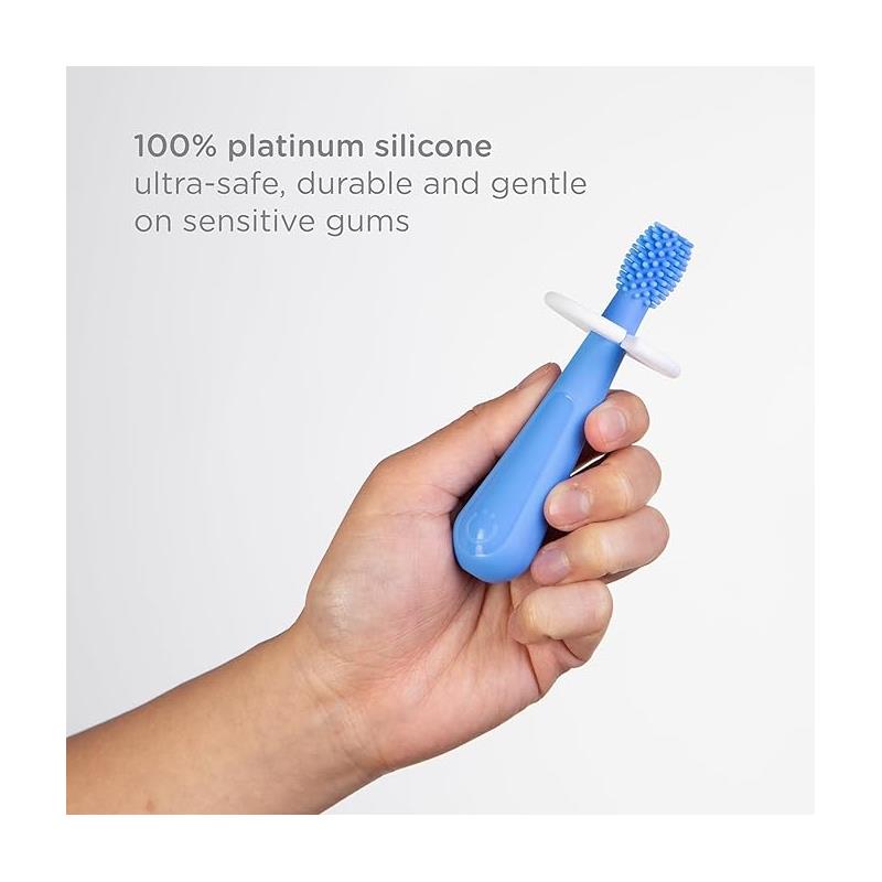 Ubbi - 360° Baby Training Toothbrush with Safety Shield and Cover, Polaris Blue Image 4