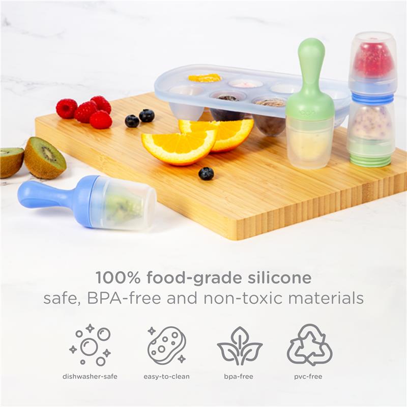 Ubbi - Baby Food Feeder & Freezer Tray Set, Polaris Blue & Zest Green Image 3