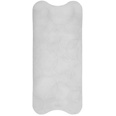 Cushioned non-slip gray bath mat for babies, featuring a bubble pattern for added safety and comfort.