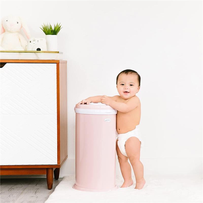 Ubbi - Steel Odor Locking Diaper Pail, Blush Pink Image 2