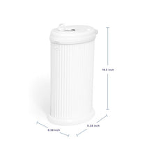 Ubbi Fluted Stainless Steel Diaper Pail, White Image 2