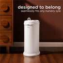 Ubbi Fluted Stainless Steel Diaper Pail, White Image 3