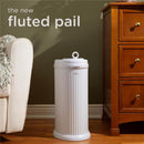 Ubbi Fluted Stainless Steel Diaper Pail, White Image 5