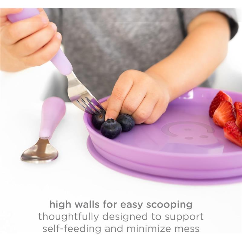 Ubbi - Plate Set with Interchangeable Suction Base for Babies and Toddlers, 2 Pack, Smoothie Purple Image 2