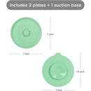 Ubbi - Plate Set with Interchangeable Suction Base for Babies and Toddlers, 2 Pack, Sugar Snap Green Image 2