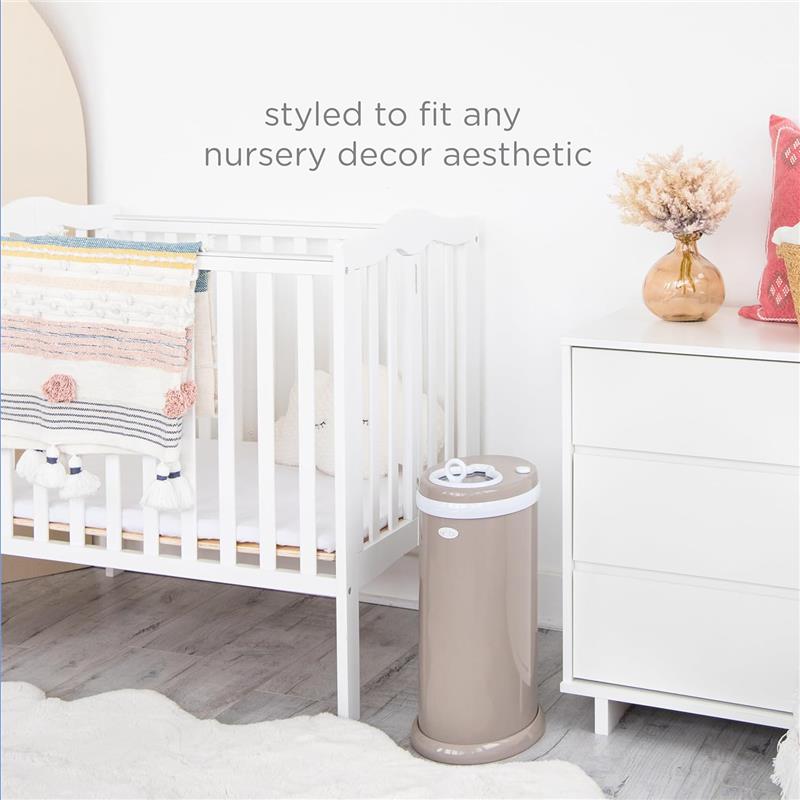 Ubbi - Stainless Steel Diaper Pail, Odor Locking, No Special Bag Required, Taupe Image 8