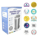 Ubbi - Steel Odor Locking Diaper Pail, Chrome Image 4