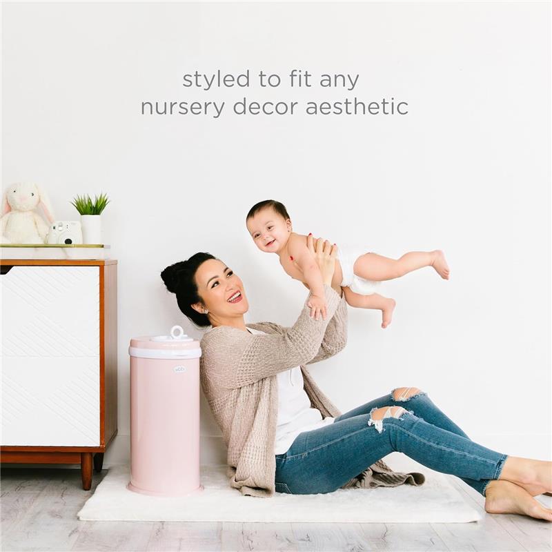 Ubbi - Steel Diaper Pail, Odor Locking, No Special Bag Required, Blush Pink Image 10