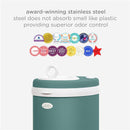 Ubbi - Steel Diaper Pail, Odor Locking, No Special Bag Required, Open Water Image 6