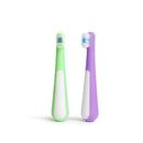 Ubbi - Toddler Training Toothbrush Set, Soft Bristled & Gentle, Green Zest & Smoothie Purple Image 1