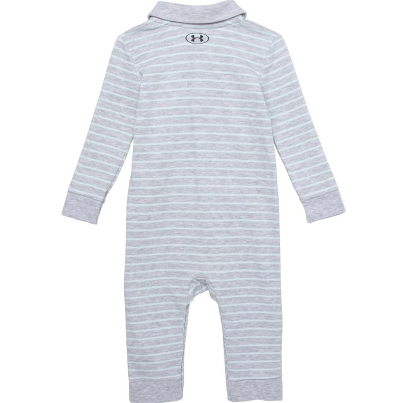 Under Armour - Baby Boy Stripe Polo Coverall, Mod Gray Image 2