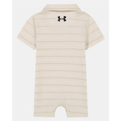 Under Armour - Baby Short Sleeve Stripe Polo Shortall Comb Cotton, Stone Image 2