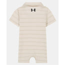Under Armour - Baby Short Sleeve Stripe Polo Shortall Comb Cotton, Stone Image 2