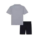 Under Armour Kids - Boy Short Sleeve Polo Short Set, Steel Image 2