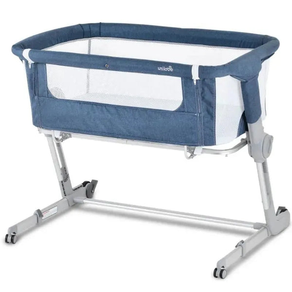 Unilove Hug Me Plus 3-In-1 Bedside Sleeper, Airflow Denim Blue