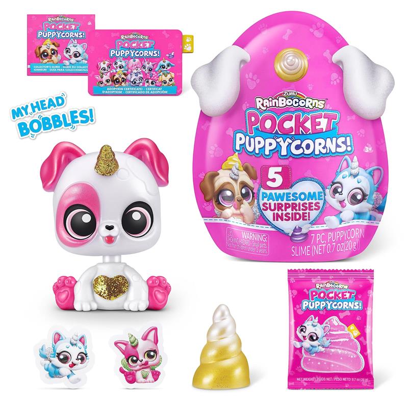 United Pacific Designs Rainbocorns Pocket Puppycorn Surprise Bobblehead In Small Foilbag, Series 1 Image 3
