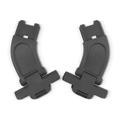 Uppababy adapters for Minu and Minu V2, designed for attaching Mesa car seats and bassinets, in a black finish.