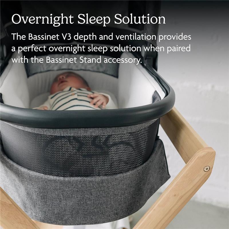 is it safe for baby to sleep in uppababy bassinet UPPAbaby Bassinet V3 - Greyson - Charcoal Mélange