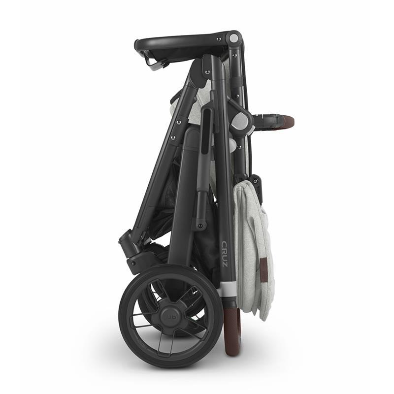 Uppababy - Cruz V2 Stroller, Anthony (White & Grey Chenille/Carbon/Chestnut Leather)  Image 2