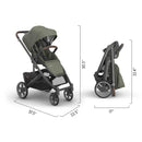 Uppababy - Cruz V3 Stroller, Evelyn (Meadow Green/Graphite Frame/Chestnut Leather) Image 7