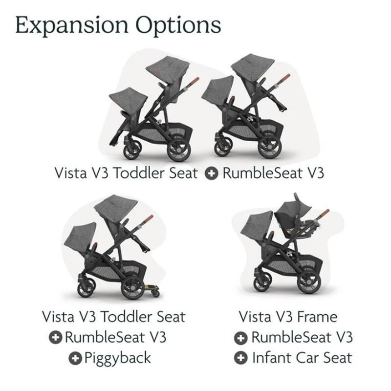 Uppababy - Declan Vista V3 Stroller | Declan Rumbleseat | Upper Adapters Image 11