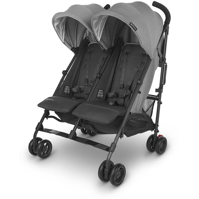 Uppababy - G-LINK V2 Side by Side Double Stroller, Greyson (Charcoal Melange/Carbon) Image 1