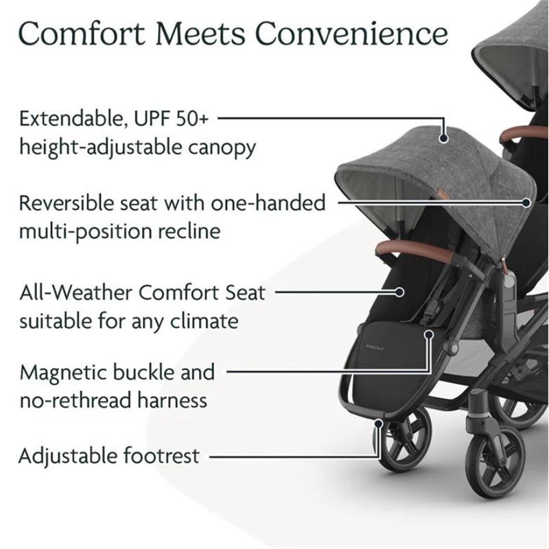 Uppababy - Greyson Vista V3 Stroller | Greyson Rumbleseat | Upper Adapters Image 10