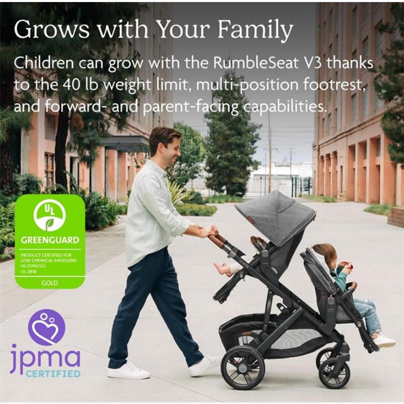 Uppababy - Greyson Vista V3 Stroller | Greyson Rumbleseat | Upper Adapters Image 12