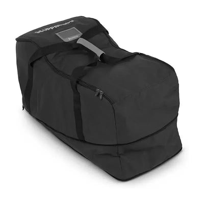 Travel bag designed for Uppababy Aria and Mesa infant car seats, featuring durable black fabric and zippered closure.