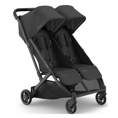 Uppababy - Minu Duo Side By Side Compact Double Stroller, Jake (Charcoal/Carbon Frame/Black Leather) Image 1