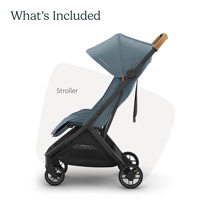 Uppababy Minu V3 Compact Stroller, Dillan (Stone Blue/Carbon Frame/Sand Leather) Image 6