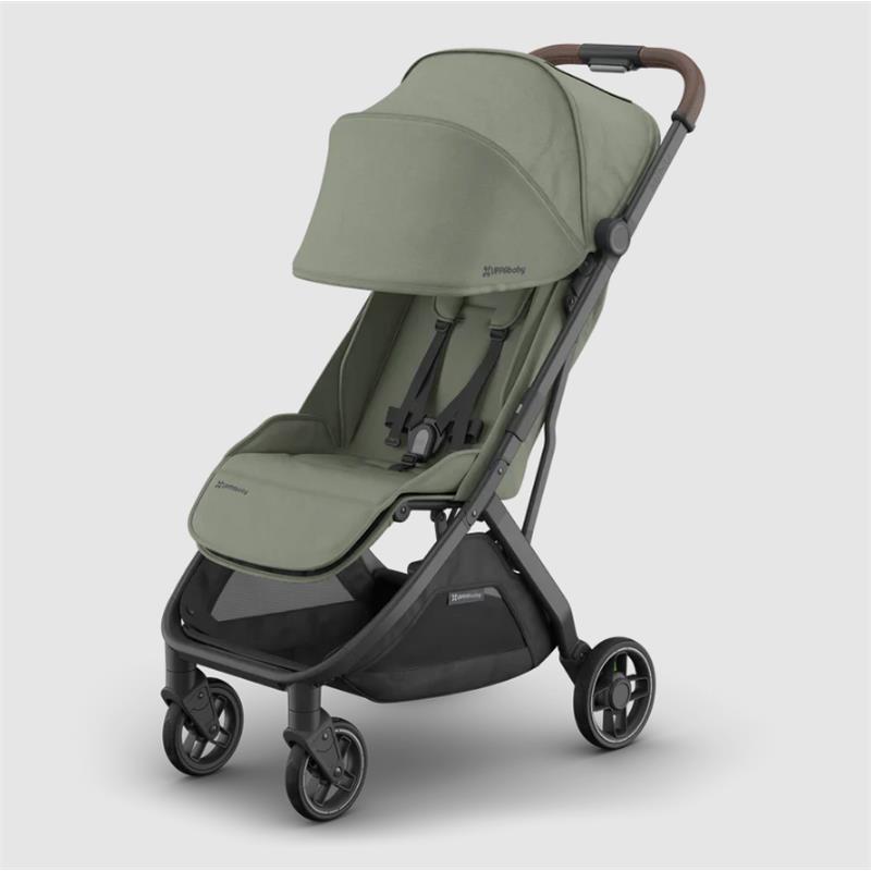 Uppababy Minu V3 Compact Stroller, Evelyn, Meadow Green | Carbon Frame | Chestnut Leather Image 10