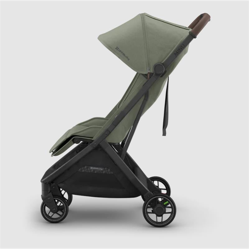 Uppababy Minu V3 Compact Stroller, Evelyn, Meadow Green | Carbon Frame | Chestnut Leather Image 11