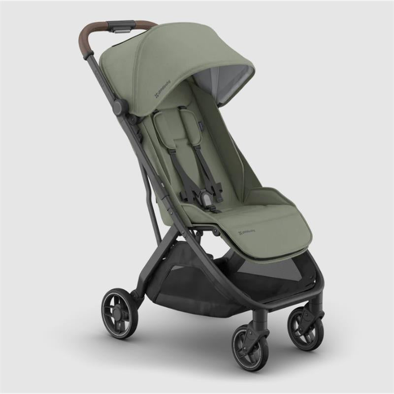 Uppababy Minu V3 Compact Stroller, Evelyn, Meadow Green | Carbon Frame | Chestnut Leather Image 3