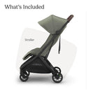 Uppababy Minu V3 Compact Stroller, Evelyn, Meadow Green | Carbon Frame | Chestnut Leather Image 5