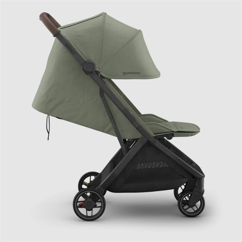 Uppababy Minu V3 Compact Stroller, Evelyn, Meadow Green | Carbon Frame | Chestnut Leather Image 8