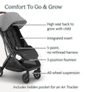Uppababy Minu V3 Compact Stroller, Greyson (Charcoal Mélange/Carbon Frame/Saddle Leather) Image 2
