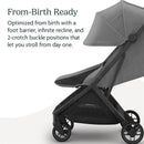 Uppababy Minu V3 Compact Stroller, Greyson (Charcoal Mélange/Carbon Frame/Saddle Leather) Image 3