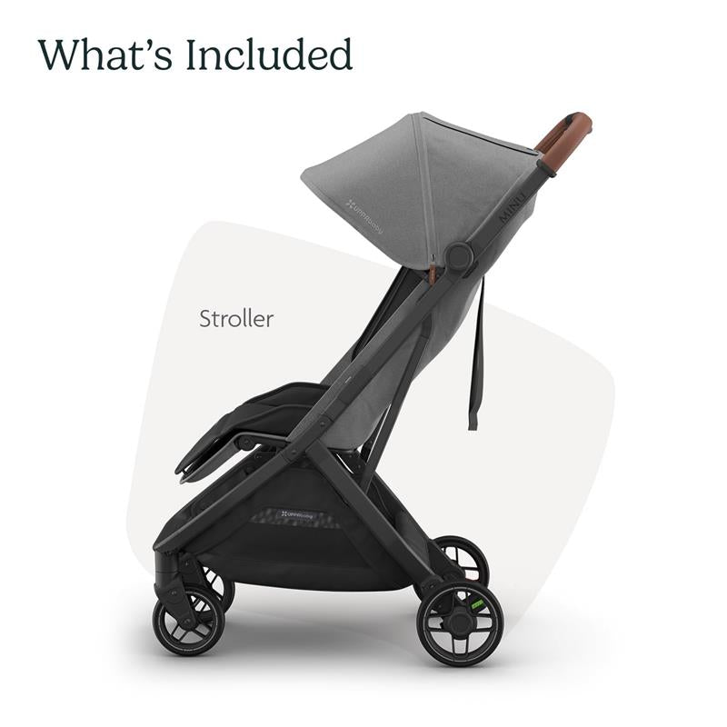Uppababy Minu V3 Compact Stroller, Greyson (Charcoal Mélange/Carbon Frame/Saddle Leather) Image 5