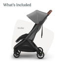 Uppababy Minu V3 Compact Stroller, Greyson (Charcoal Mélange/Carbon Frame/Saddle Leather) Image 5