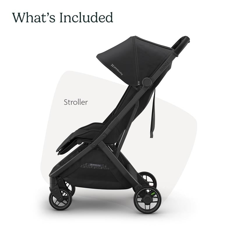 Uppababy Minu V3 Compact Stroller, Jake (Charcoal/Carbon Frame/Black Leather) Image 6
