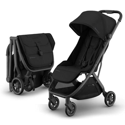 Uppababy Minu V3 Compact Stroller, James (Black/Carbon Frame/Black Lea