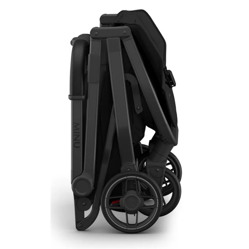 Uppababy Minu V3 Compact Stroller, James (Black/Carbon Frame/Black Leather) Image 4